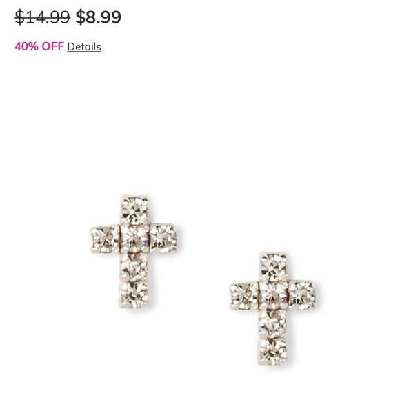 Claire's Jewelry - Claire’s Sterling Silver Cross Stud Earrings